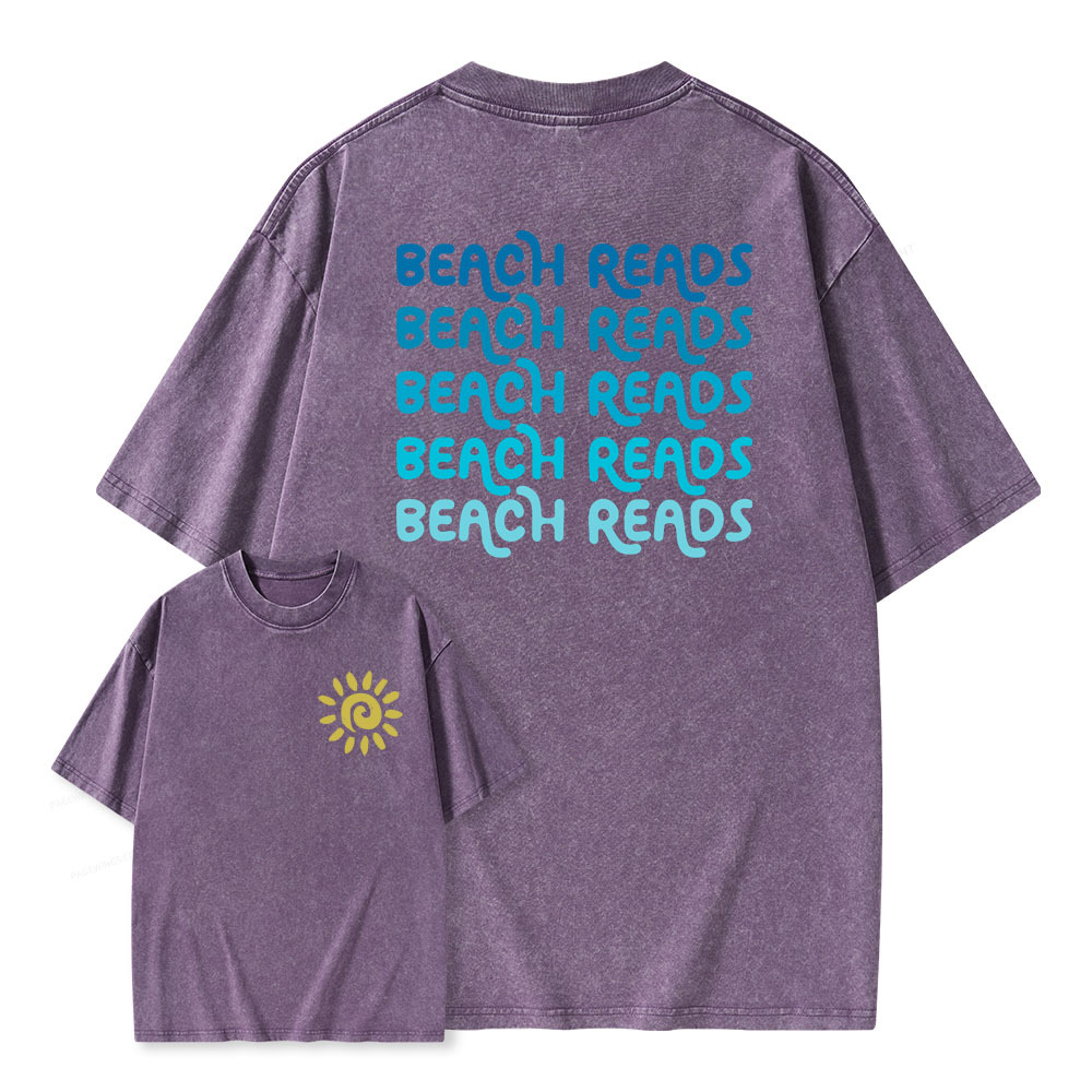 Pagewings Beach Reads Unisex Washed T-shirt