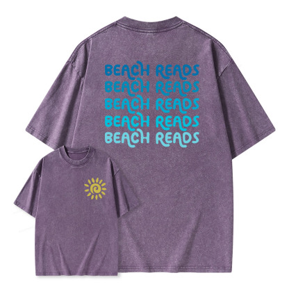 Pagewings Beach Reads Unisex Washed T-shirt