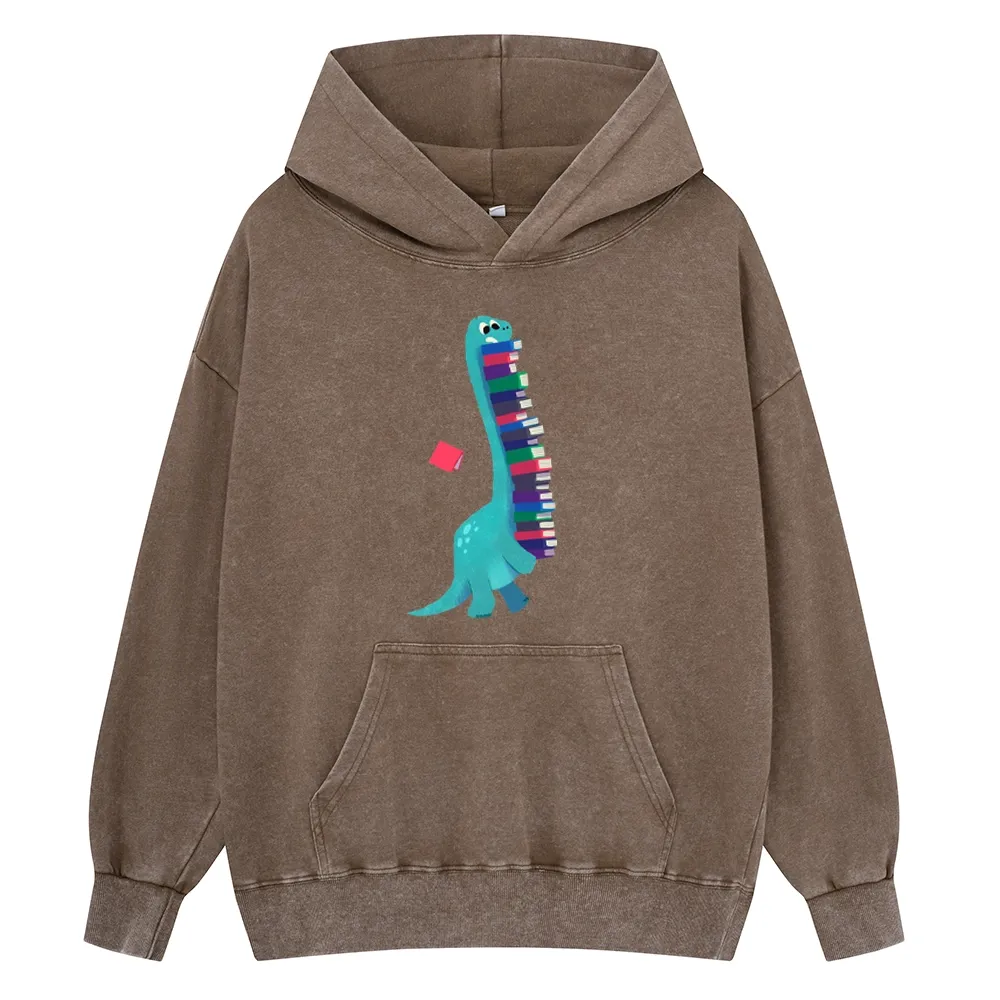 Pagewings Book Dinosaurs Unisex Washed Hoodie