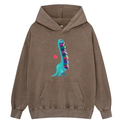 Pagewings Book Dinosaurs Unisex Washed Hoodie