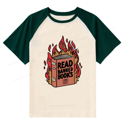 Pagewings Read Banned Books Shirt Raglan T-shirt