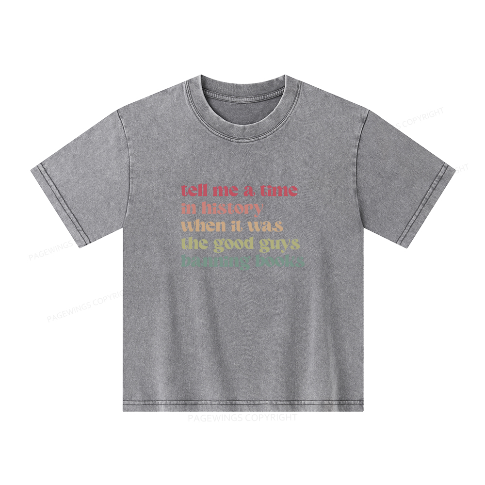 Pagewings Tell Me a Time in History Unisex Kids Washed T-shirt