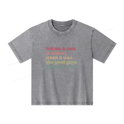 Pagewings Tell Me a Time in History Unisex Kids Washed T-shirt