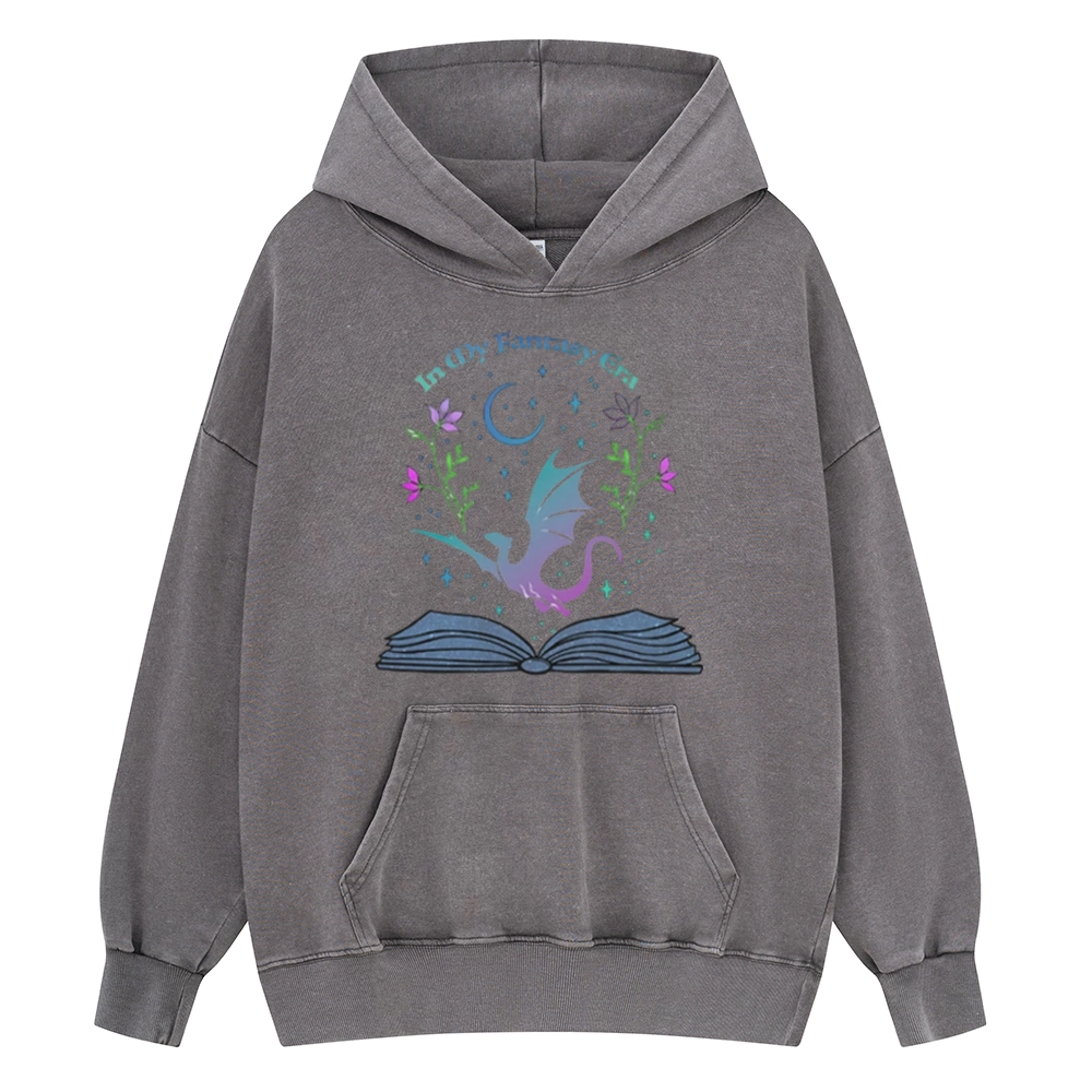 Pagewings In My Fantasy Book Era Unisex Washed Hoodie