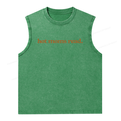 Pagewings  Hot Moms Read Unisex Washed Tank Top