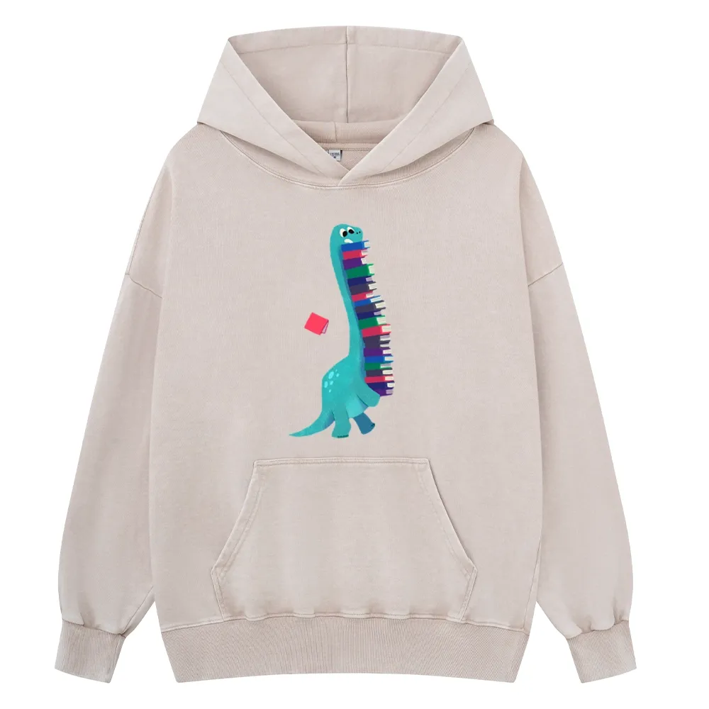 Pagewings Book Dinosaurs Unisex Washed Hoodie