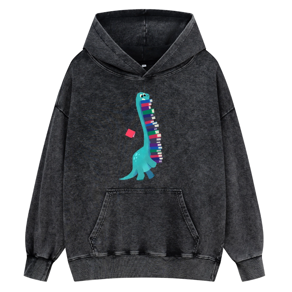 Pagewings Book Dinosaurs Unisex Washed Hoodie