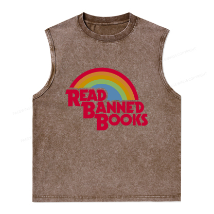 Pagewings Read Banned Books Unisex Washed Tank Top