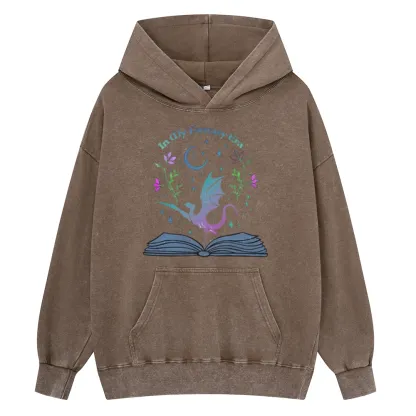 Pagewings In My Fantasy Book Era Unisex Washed Hoodie