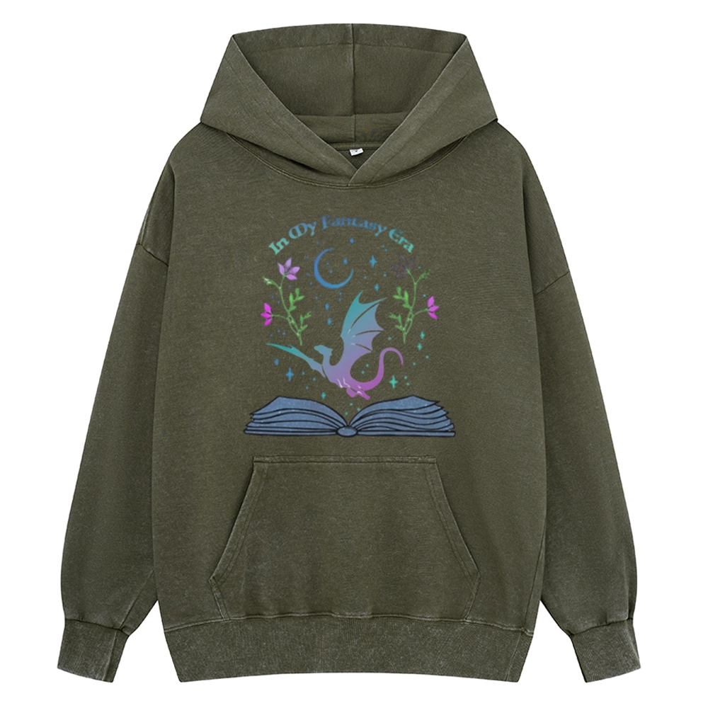 Pagewings In My Fantasy Book Era Unisex Washed Hoodie