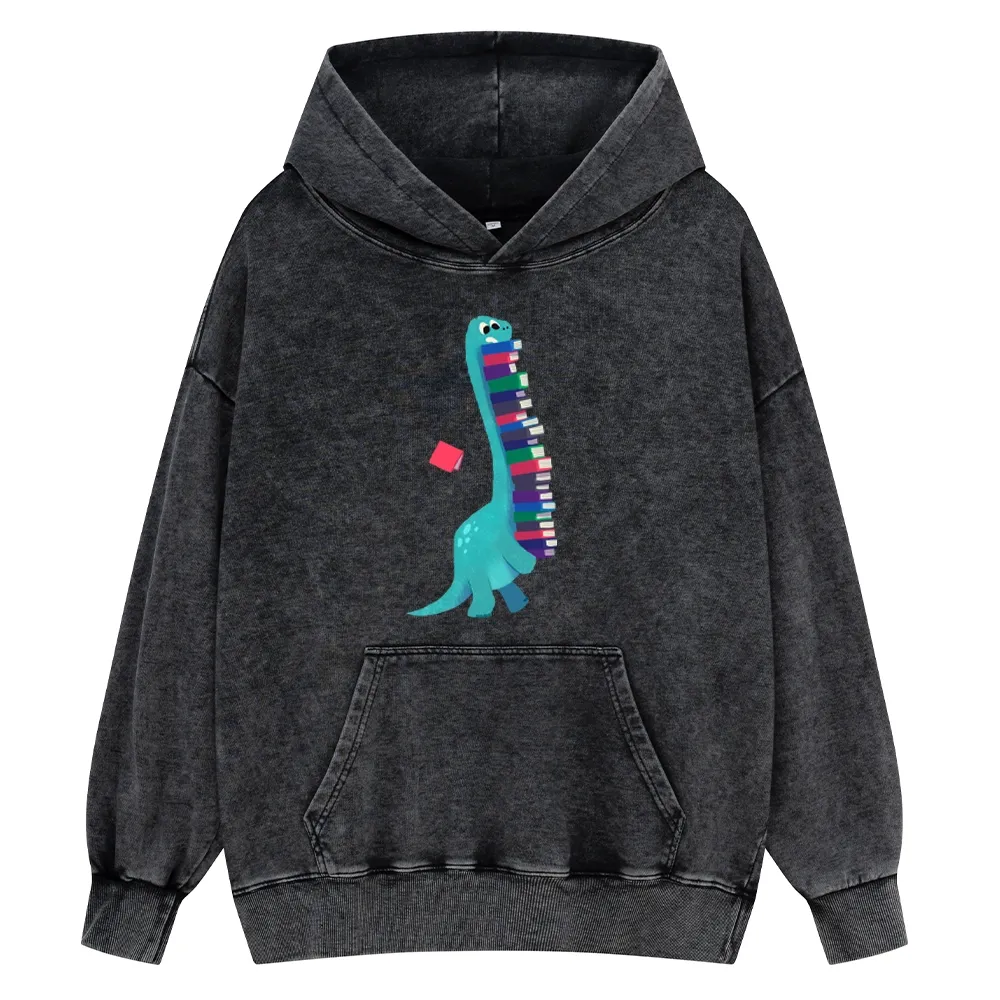 Pagewings Book Dinosaurs Unisex Washed Hoodie