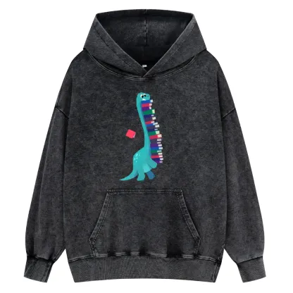 Pagewings Book Dinosaurs Unisex Washed Hoodie