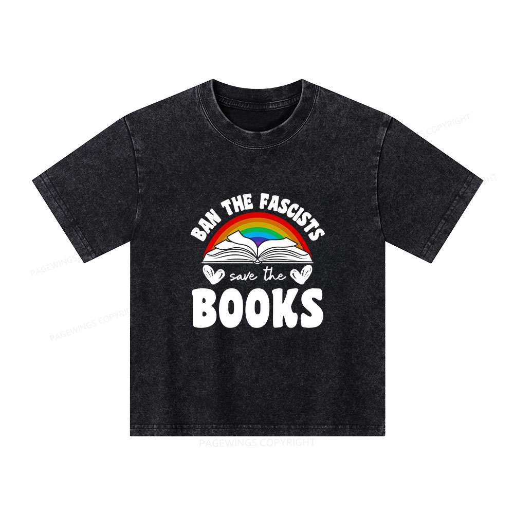 Pagewings Banned books Unisex Kids Washed T-shirt