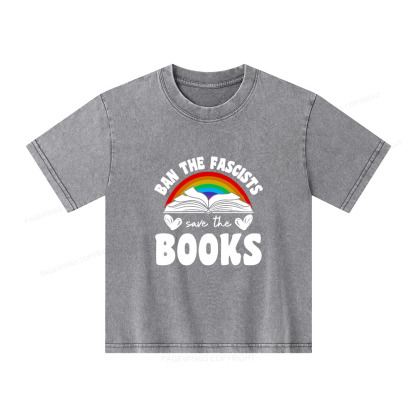 Pagewings Banned books Unisex Kids Washed T-shirt