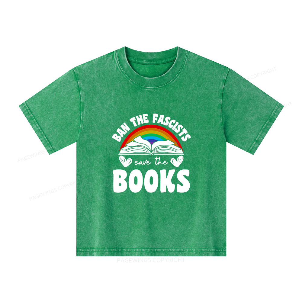 Pagewings Banned books Unisex Kids Washed T-shirt