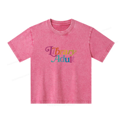 Pagewings Library Adult, Library Unisex Kids Washed T-shirt
