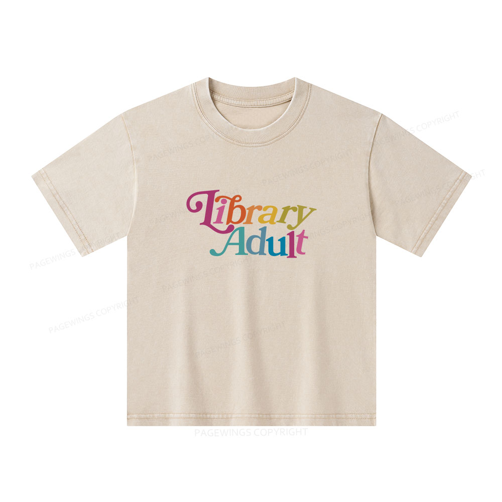 Pagewings Library Adult, Library Unisex Kids Washed T-shirt