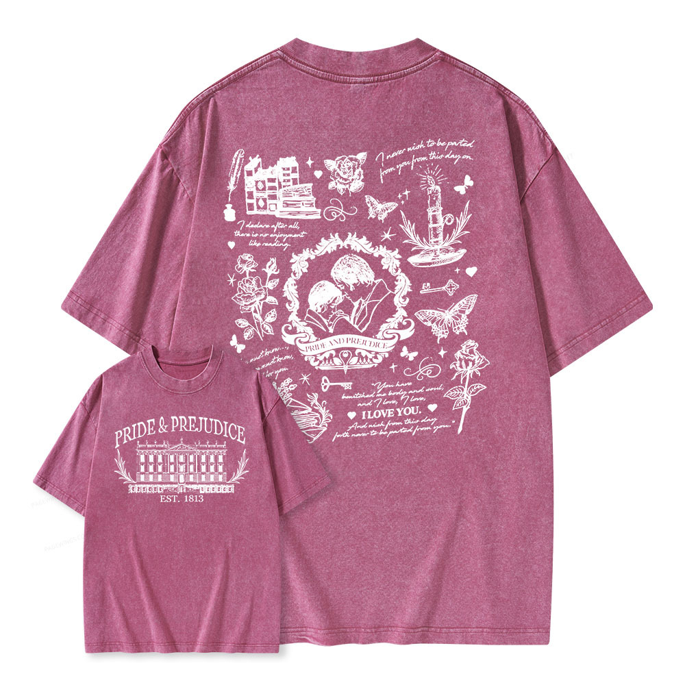 Pagewings Pride and Prejudice Unisex Washed T-shirt