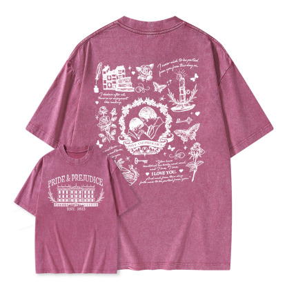 Pagewings Pride and Prejudice Unisex Washed T-shirt