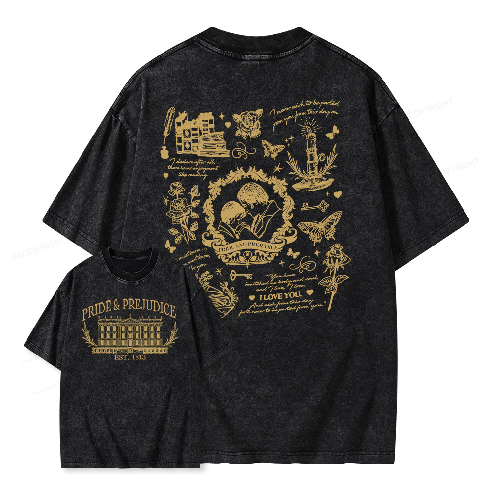Pagewings Pride and Prejudice Unisex Washed T-shirt