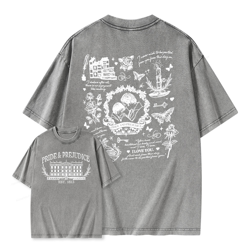 Pagewings Pride and Prejudice Unisex Washed T-shirt