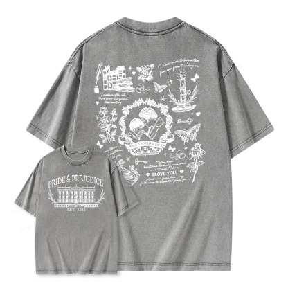 Pagewings Pride and Prejudice Unisex Washed T-shirt