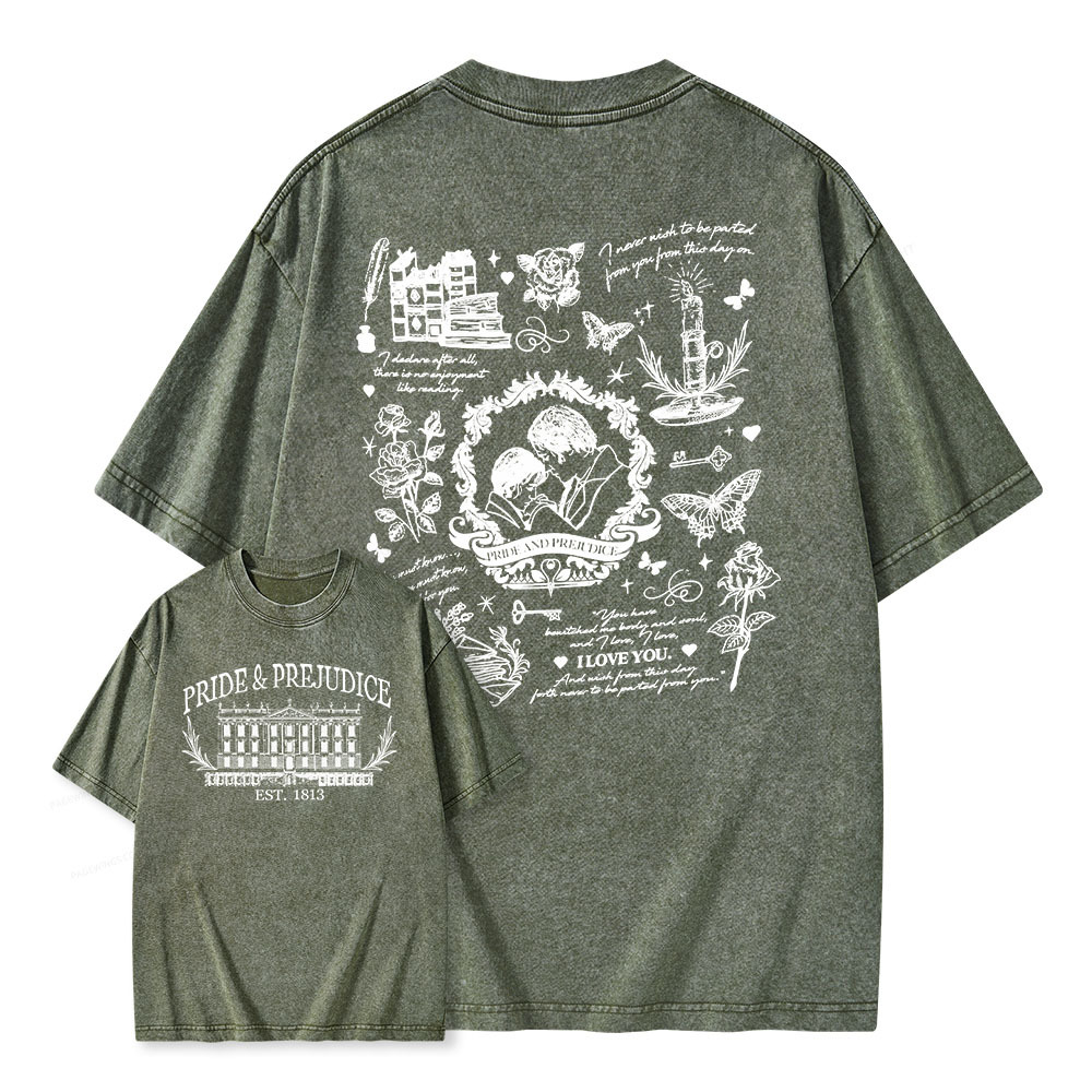 Pagewings Pride and Prejudice Unisex Washed T-shirt