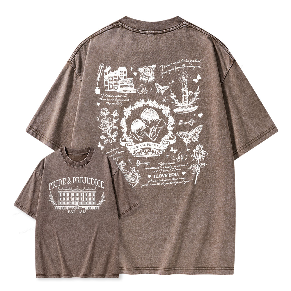 Pagewings Pride and Prejudice Unisex Washed T-shirt