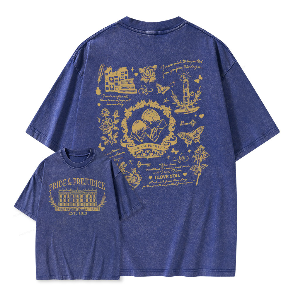 Pagewings Pride and Prejudice Unisex Washed T-shirt