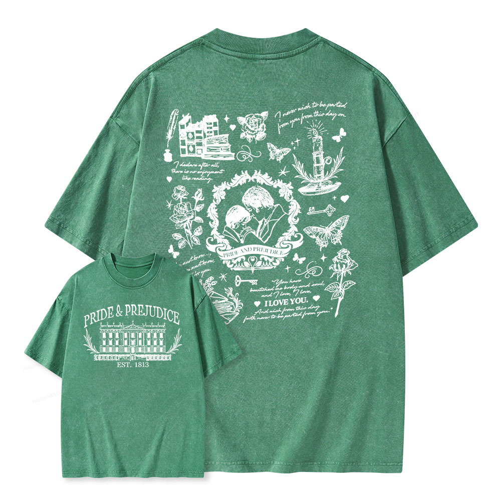 Pagewings Pride and Prejudice Unisex Washed T-shirt