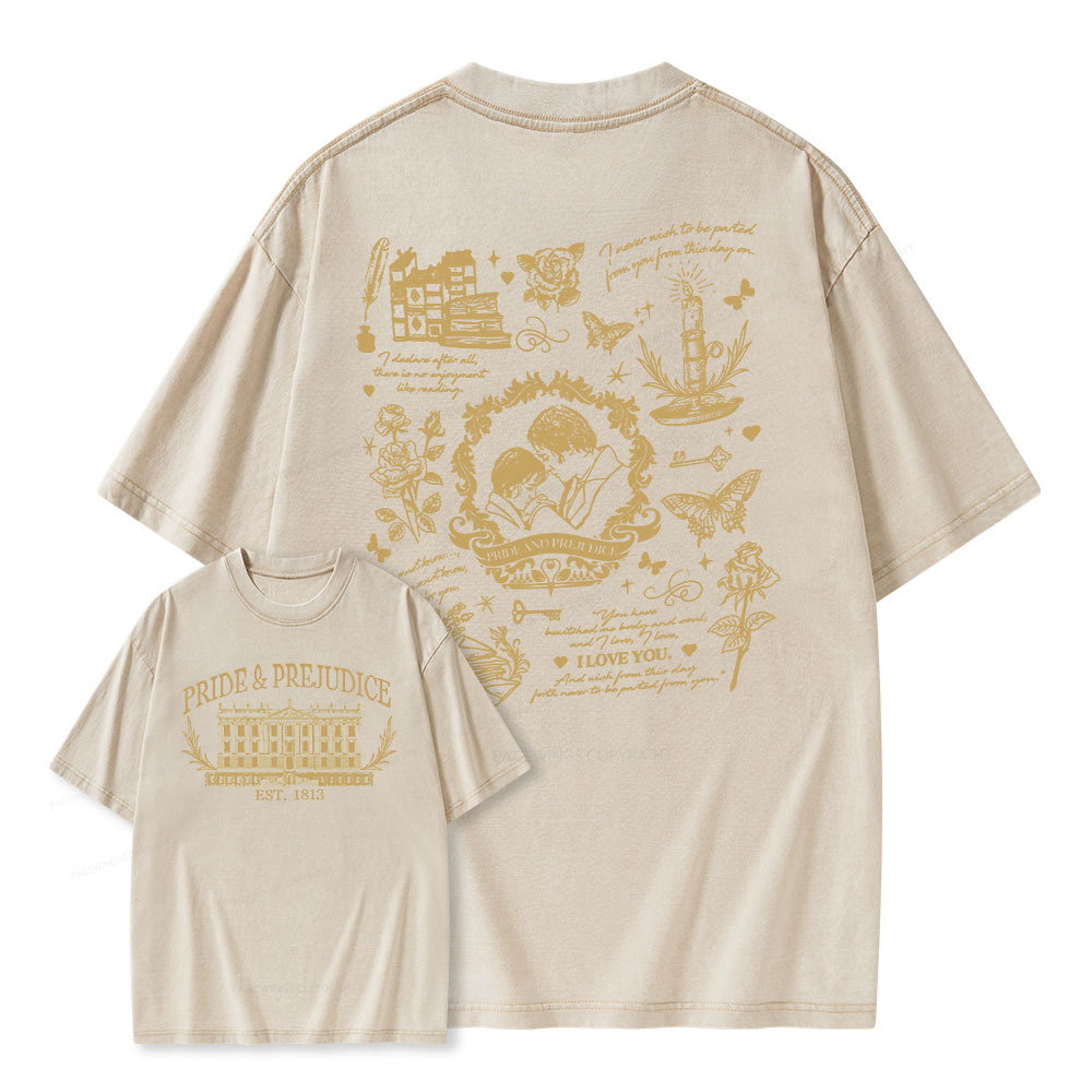 Pagewings Pride and Prejudice Unisex Washed T-shirt