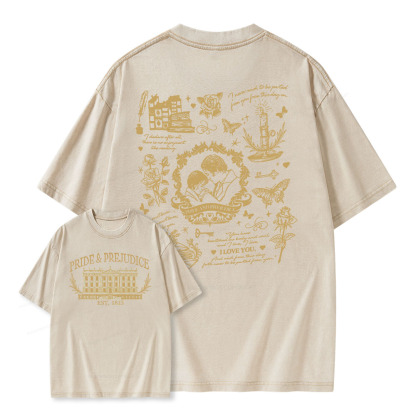 Pagewings Pride and Prejudice Unisex Washed T-shirt