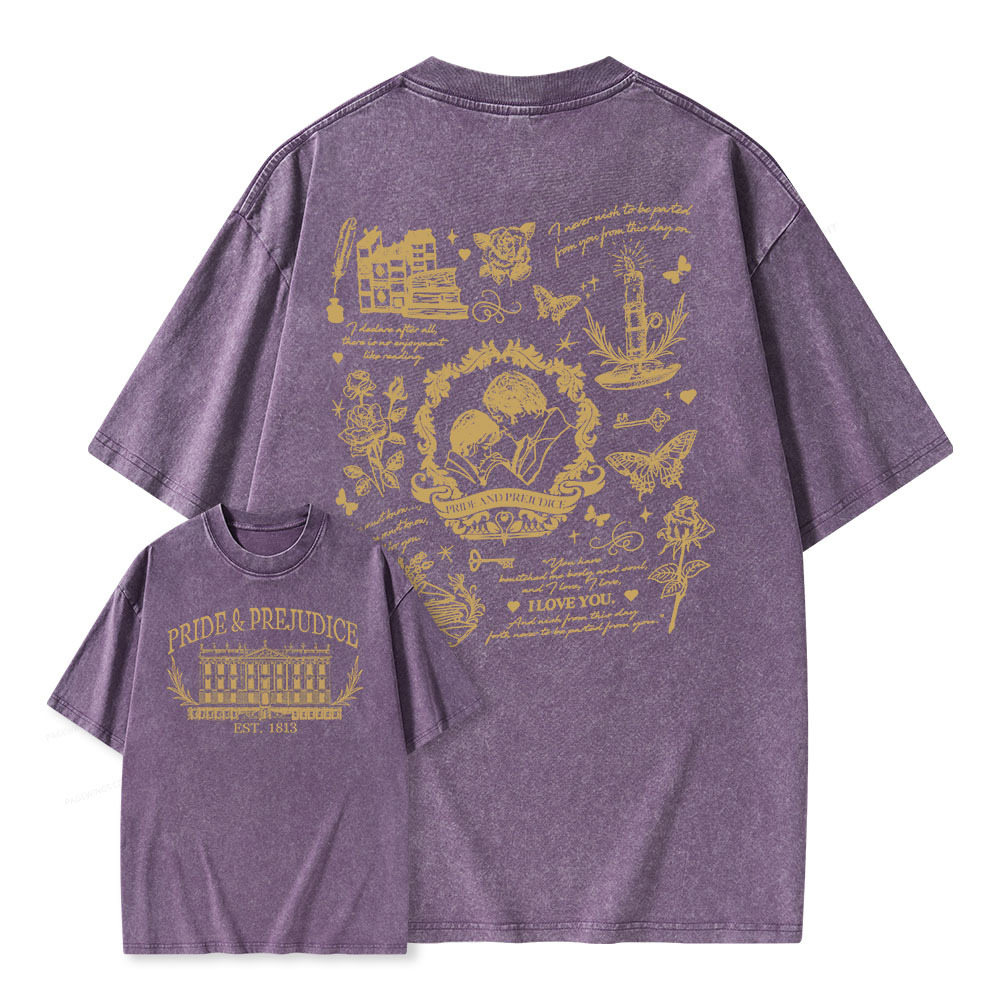 Pagewings Pride and Prejudice Unisex Washed T-shirt