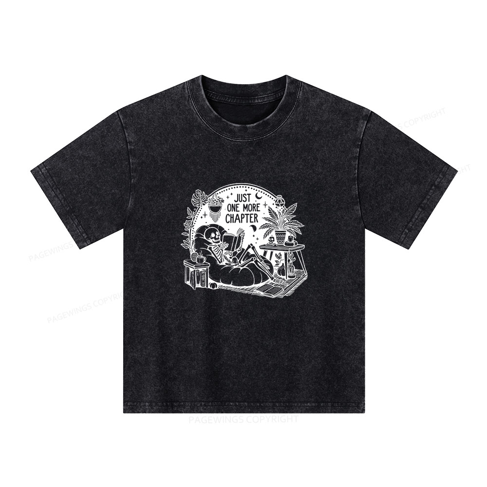 Pagewings Just One More Chapter Unisex Kids Washed T-shirt