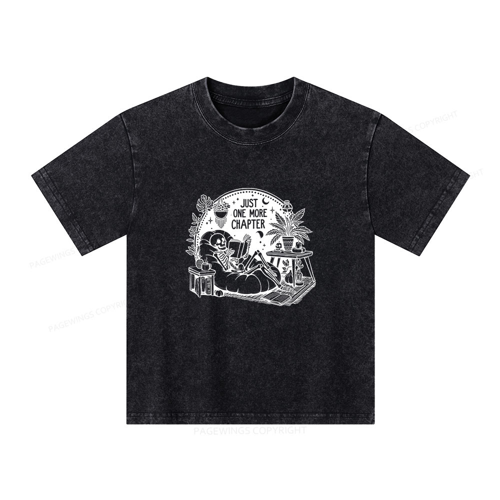 Pagewings Just One More Chapter Unisex Kids Washed T-shirt