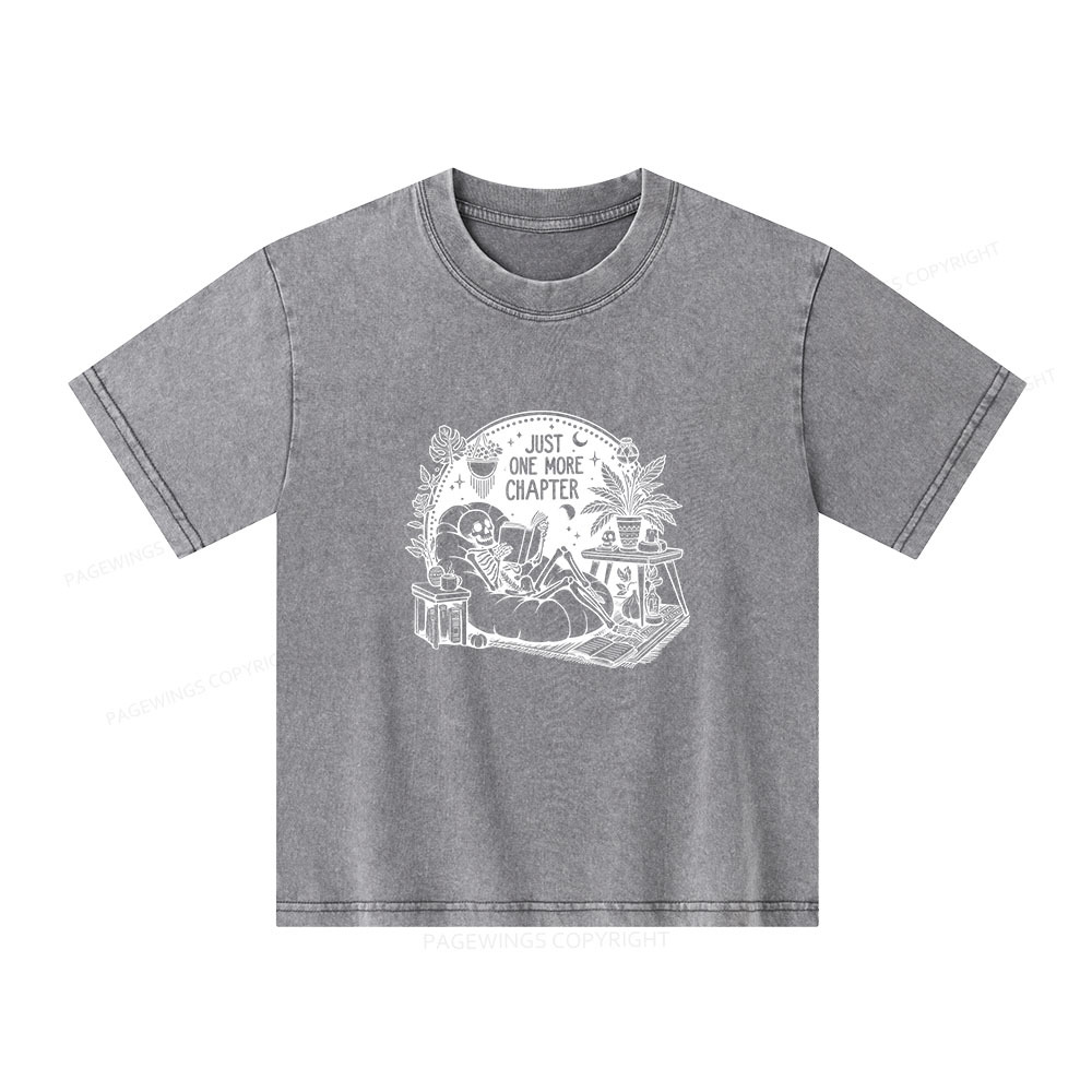 Pagewings Just One More Chapter Unisex Kids Washed T-shirt