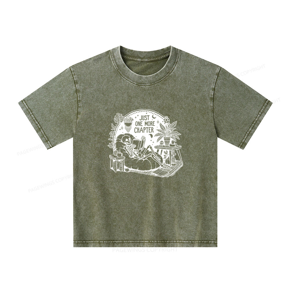 Pagewings Just One More Chapter Unisex Kids Washed T-shirt