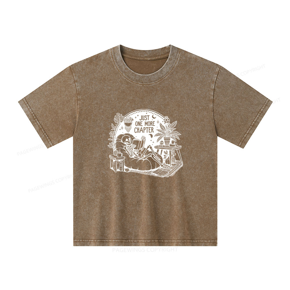 Pagewings Just One More Chapter Unisex Kids Washed T-shirt