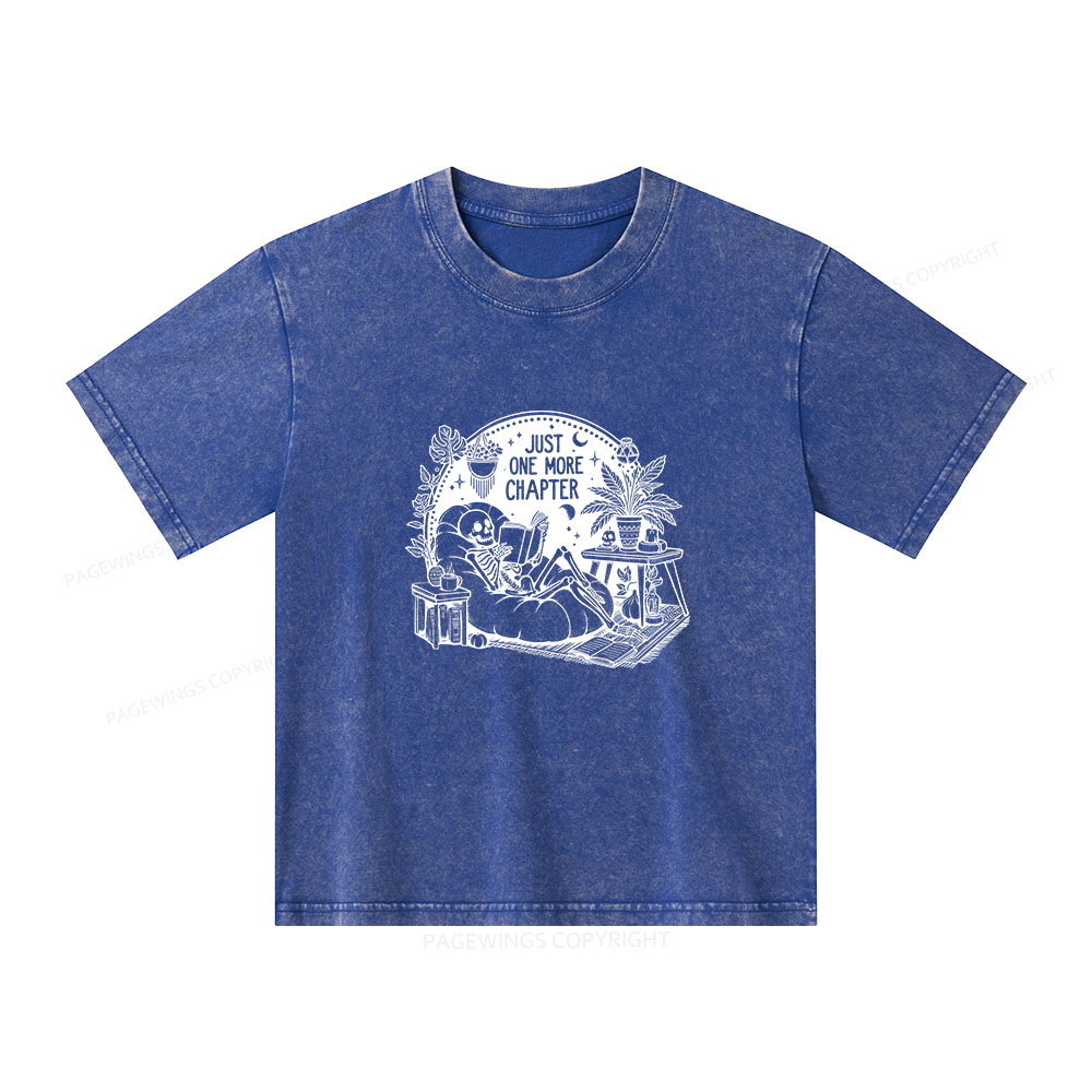Pagewings Just One More Chapter Unisex Kids Washed T-shirt