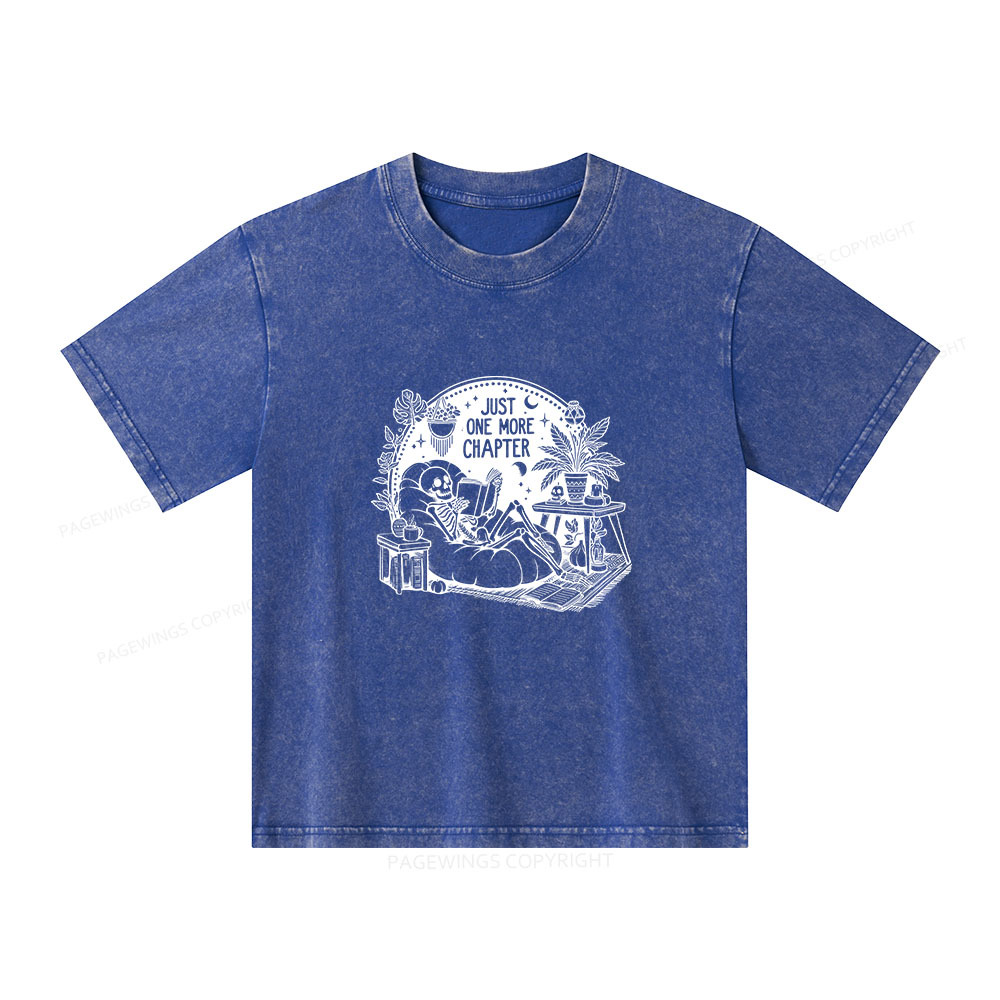Pagewings Just One More Chapter Unisex Kids Washed T-shirt