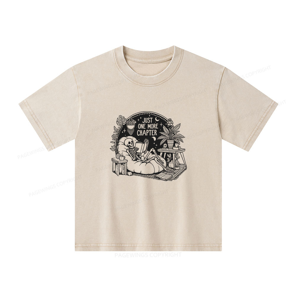 Pagewings Just One More Chapter Unisex Kids Washed T-shirt