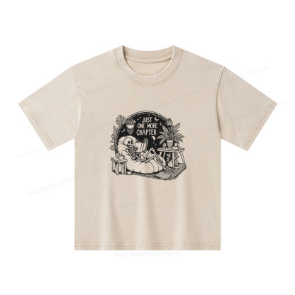 Pagewings Just One More Chapter Unisex Kids Washed T-shirt