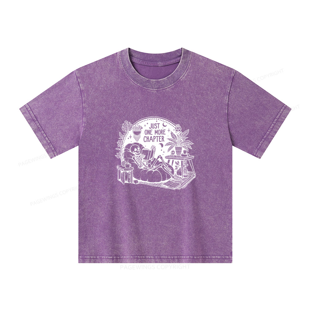 Pagewings Just One More Chapter Unisex Kids Washed T-shirt