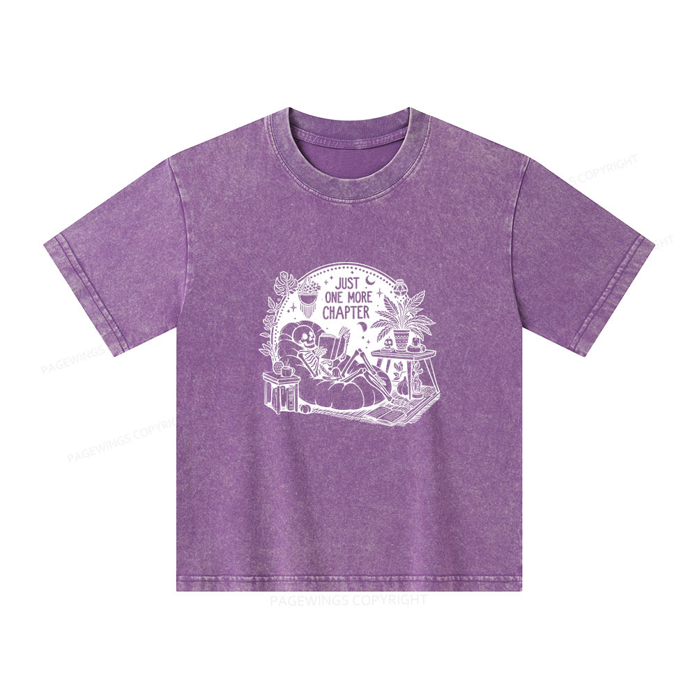 Pagewings Just One More Chapter Unisex Kids Washed T-shirt