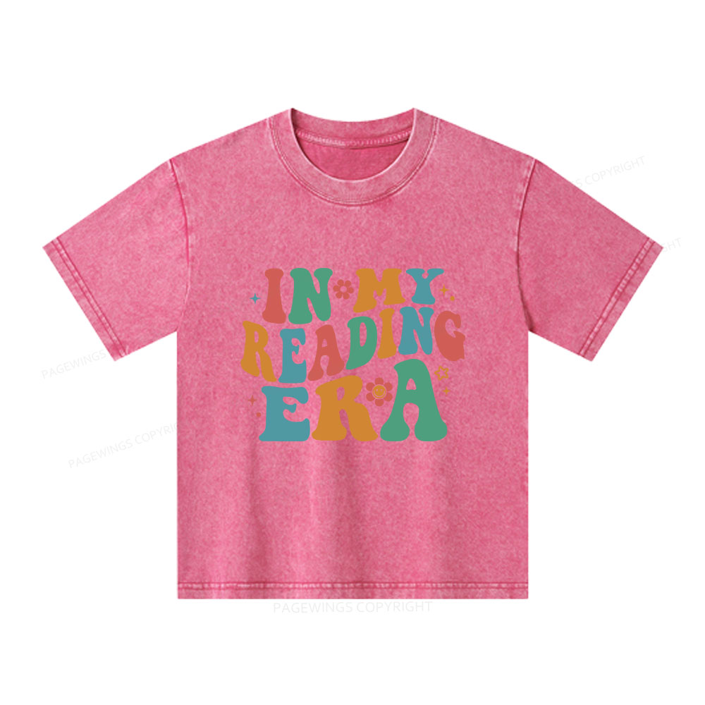 Pagewings In My Reading Era Unisex Kids Washed T-shirt