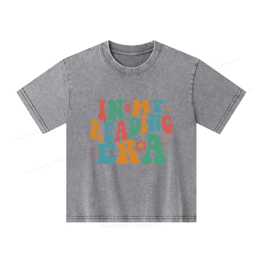 Pagewings In My Reading Era Unisex Kids Washed T-shirt