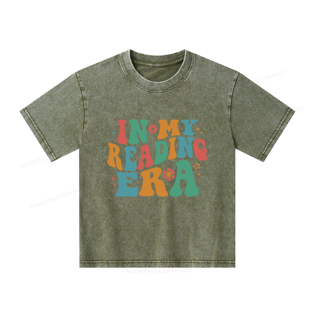 Pagewings In My Reading Era Unisex Kids Washed T-shirt