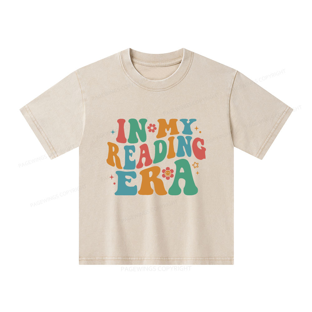 Pagewings In My Reading Era Unisex Kids Washed T-shirt