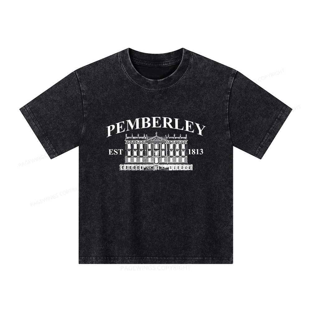 Pagewings Pemberley Unisex EST 1813 Unisex Kids Washed T-shirt