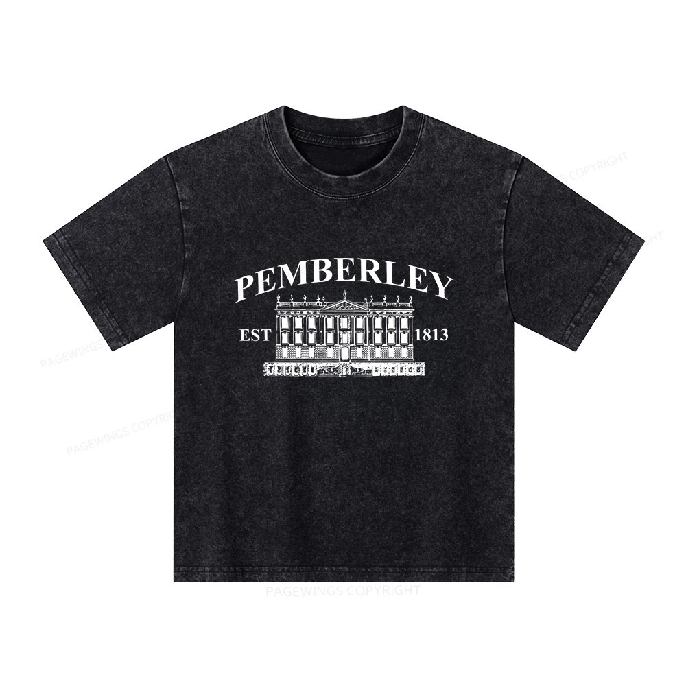 Pagewings Pemberley Unisex EST 1813 Unisex Kids Washed T-shirt